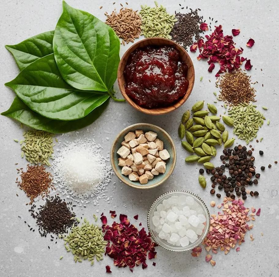 Natural ingredients used in premium mukhwas