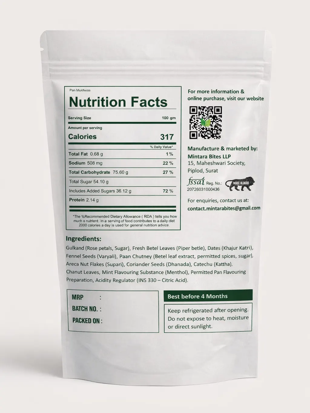 Paan Mukhwas without Areca Nut (150g) thumbnail